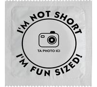 CALLVIN I'm not Short | Condones Personalizables | 5 Condones Pre Personalizados | Divertido y Total | Idea de Regalo Divertido | Látex Fino y Resistente