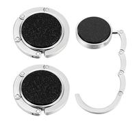 CALLYSONIC 2 soportes para bolsos de mesa, ganchos plegables para bolsos, para mesa para bolsos en el escritorio, restaurante, colgador de hasta 5 kg (negro)