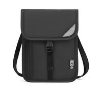 CALLYSONIC Bolsa de pecho con protección RFID, pequeño y ligero, bolsillo en el pecho, antirrobo, bolso de viaje con rayas reflectantes para pasaporte, tarjetas de crédito, smartphone, monedas, dinero