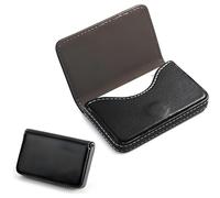 CALLYSONIC Funda para tarjetas de visita, piel sintética, para tarjetas de visita, con cierre magnético, para viajes y negocios, de piel, para hombre y mujer, negro (schwarz 1), 10.2*6.9*2, Moderno