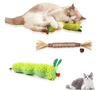 CALLYSONIC Juguete para gatos, palitos de hierba gatera, resistente a arañazos y mordeduras, juguete para gatos para el cuidado dental, burlas y contra el mal aliento para todas las razas (verde 1)