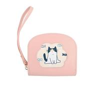 CALLYSONIC Monedero para mujer, bonito gato tarjetero, tarjetero con cremallera, cartera para mujer pequeña, elegante funda para teléfono móvil, cartera para niños, cartera para niñas para el día de