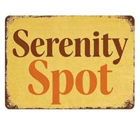 Calm and Serenity Metal Tin Sign Vintage Rustic Wall-Art for Home Living Room Decor Mindfulness Bedroom Sign 8 X 12 inch