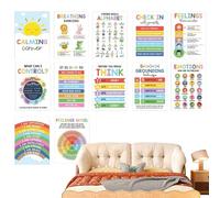 Calm Corner Posters - 12PCS Emotion Charts & Feelings Wheel | Preschool Calm Down Corner Supplies,Tħerapy Òffice Wall Decor, Mindfulness Classroom Decorations, Mental Health Learning Posters For Kid