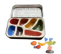 Calm Down Toys, Portable Calm Down Jar, Handmade Sorting Lightweight Box for Travel Stress Relief People Who Struggle to Focus Adult Work Break Quiet Evening Moment of Reflection