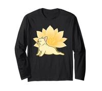 Calm Frenchie Estiramiento Yoga Lotus Mandala Bulldog Francés Manga Larga