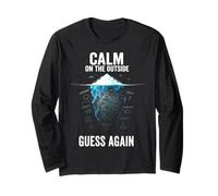 Calm on The Outside Iceberg Ansiedad Motivo Manga Larga