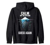 Calm on The Outside Iceberg Ansiedad Motivo Sudadera con Capucha