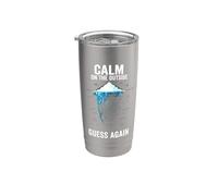 Calm on the Outside Iceberg Ansiedad Motivo Vaso térmico de acero inoxidable de doble pared