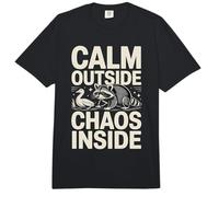 Calma afuera Caos Dentro del Pato Mapache Humor Comfort Colors Adult Heavyweight T-Shirt