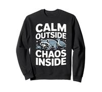 Calma afuera Caos Dentro del Pato Mapache Humor Sudadera