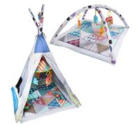 Calma Dragon Baby Gym a Carpa de Juegos Infantil, Tienda Indios Infantil, Tipi para Niños, Carpa de Juegos Plegable para Interior y Exterior, Incluye Almohadón y Muñecos Colgantes (Celeste)