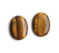 CALMA MI ALMA | Rodado Plano de Ojo de Tigre Natural - Piedra Energética para Confianza, Concentración y Protección - 3,5 x 5 cm