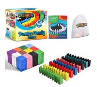 Calmado - 360 Piezas Dominó de Madera - Set de Dominó Rally para Niños y Familia - Fichas de Dominó de Colores para Construir, Jugar y Crear - In olsa de Almacenamiento e Instrucciones