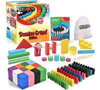 Calmado - 450 Piezas de dominó/Juego de fichas de dominó de Madera “Domino Grand Edition” + Bolsa + Libro de Instrucciones + Accesorios