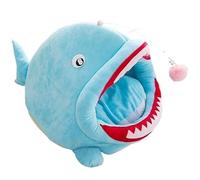 Calmante Cama para Perros Linterna Forma de Pescado Cama Mascota casa de Mascota de Cristal Suave lellón Lana