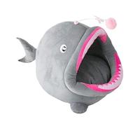 Calmante Cama para Perros Linterna Forma de Pescado Cama Mascota casa de Mascota de Cristal Suave lellón Lana