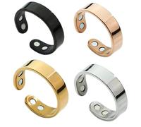 Calmi Ring, Calmi Ring Women-With Ultra Strength Magnets, Adjustable Magnetic Smart for Anxiety Reduction, Better Sleep (4PCS)