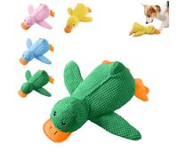 Calming Duck Toy for Dogs,2025 Cute Calming Duck,The Mellow Dog,Crinkle Squeaky Plush Yellow Stuffed Chew Toys (Green is Small)