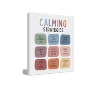 Calming Strategies for Mental Health Canvas, Soothing Wall Art for Therapy Office or Calm Corner(Framed,12x18inch(30x45cm))