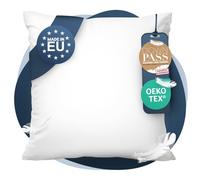 CALMONT Almohada de plumón de 3 cámaras, 80 x 80 cm, mullida y apta para alérgicos, duradera y transpirable, almohada de plumas, 80 x 80 cm, almohada de plumón