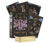 Calmoura Tridevia - Cartas de tarot con guía, 78 cartas inspiradas en Rider-Waite con significados, detalles dorados y bordes dorados para principiantes y expertos