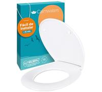 Calmwaters® Asiento Premium para Inodoro, Hecho en la UE, antibacteriano, cierre suave, soporte de acero inoxidable, tapa Duroplast asiento extraíble