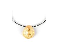 Collar Mujer Shabama Calobra Luxe Latón Bañado en flash dorado Cuero 38 cm