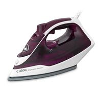 Calor Express - Plancha de vapor, 2400 W, flujo de vapor 35 g/min, función de prensado 160 g/min, Suela de cerámica, Desarrugado vertical FV2835C0, Granate