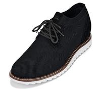 CALTO Zapatos de elevación de Altura Invisibles para Hombre - Zapatos Ligeros con Cordones Informales Derby - 8,1 cm más Grande, Negro, 42 EU