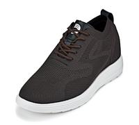 CALTO Zapatos de elevación invisibles para hombre con aumento de altura, ultraligeros, con cordones, informales, deportivos, 2.8 pulgadas más altos, marrón, 44 EU