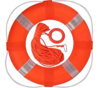 Calvana 20" Life Preserver Ring with 98.4 ft Floating Rope, Bright Orange Foam Life Buoy, Throwable Flotation Ring with Closed-Cell Polyurethane Foam for Pool, Boat, Dock, Lake and Marina Water Safety