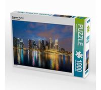 CALVENDO- BilligerLuxus Singapur Skyline - Puzzle (1000 Piezas), diseño de Rascacielos, Color Blanco, Teile (4059478894389)