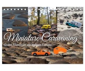 CALVENDO - Caravana en miniatura: gran aventura con una pequeña caravana (calendario de mesa 2027 DIN A5 horizontal), calendario mensual: Camper de juguete en (generalmente) paisaje real enriquecido