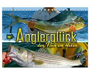CALVENDO - Pesca suerte - el pez en el anzuelo (calendario de mesa 2027 DIN A5 horizontal), calendario mensual: imágenes atmosféricas de pesca y pesca con fotos de capturas impresionantes