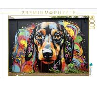 CALVENDO Puzle con Motivo del Calendario de Perros de Graffiti, 1000 Piezas, tamaño 64 x 48 cm, para Horas Felices