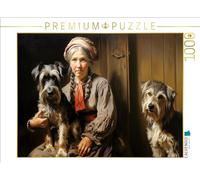 CALVENDO Puzle de 1000 Piezas, tamaño 64 x 48 cm, diseño de Mujer con Perro