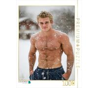 CALVENDO Puzle Sexy Hombre Desnudo con Seis Paquetes en la Nieve | 1000 Piezas, tamaño 48 x 64 cm, Rompecabezas de Fotos para Horas Felices