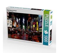 CALVENDO Puzle Times Square por la Noche, 1000 Piezas, tamaño 64 x 48 cm, Foto puzle de Plata Pura