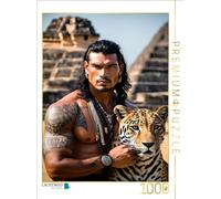 CALVENDO Puzzle de 1000 Piezas, 48 x 64 cm, diseño de Hombre intrépido con un Jaguar