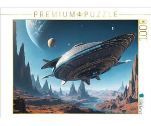 CALVENDO Puzzle de Aterrizaje de un ovnis en un Planeta extrasolar | 1000 Piezas, tamaño 64 x 48 cm, Rompecabezas fotográfico para Horas Felices