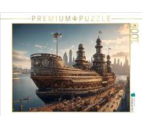 CALVENDO Puzzle de Barco de Vapor en el Puerto, 1000 Piezas, tamaño 64 x 48 cm, para Horas Felices
