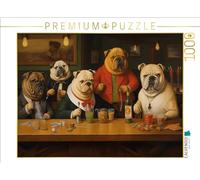 CALVENDO Puzzle de Cinco Perros de pie en el mostrador en un Bar, 1000 Piezas, tamaño 64 x 48 cm, para Horas Felices