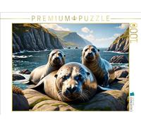 CALVENDO Puzzle de focas descansando en Las Rocas, 1000 Piezas, tamaño 64 x 48 cm, para Horas Felices