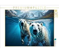 CALVENDO Puzzle de Osos Polares cazando bajo el Agua | 1000 Piezas, tamaño 64 x 48 cm, Puzzle fotográfico para Horas Felices