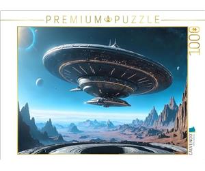 CALVENDO Puzzle de platillo aterrizando en un Planeta alienígena, 1000 Piezas, tamaño de 64 x 48 cm, para Horas Felices