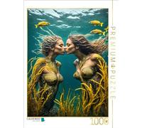 CALVENDO Puzzle de Sirenas besando en la Suave luz del océano, 1000 Piezas, tamaño 48 x 64 cm, Rompecabezas de Fotos para Horas Felices