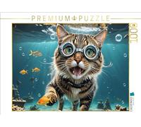 CALVENDO Puzzle de Tigre Hambriento en la Caza de Peces, 1000 Piezas, tamaño 64 x 48 cm, para Horas Felices