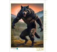 CALVENDO Puzzle de un Hombre Lobo Aullando a la Luna roja, 1000 Piezas, tamaño 48 x 64 cm, para Horas Felices