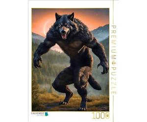 CALVENDO Puzzle de un Hombre Lobo Aullando a la Luna roja, 1000 Piezas, tamaño 48 x 64 cm, para Horas Felices